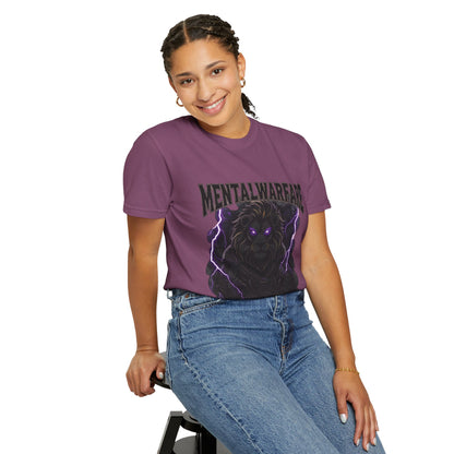 Mental Warfare T-Shirt — Lion Graphic with “The Battlefield Is In Your Mind. Conquer It.” Back