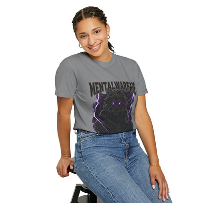 Mental Warfare T-Shirt — Lion Graphic with “The Battlefield Is In Your Mind. Conquer It.” Back