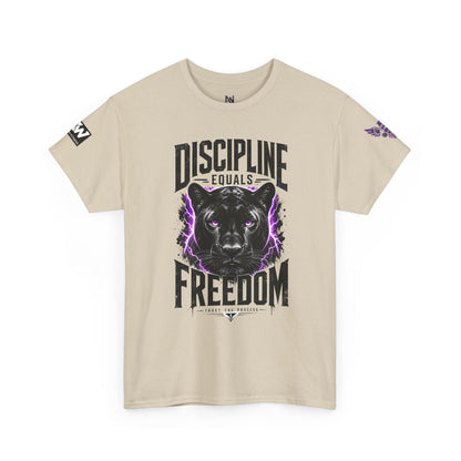 Discipline Equals Freedom Panther Tee — "Every Crack Lets the Light Out" Motivational Graphic T-Shirt