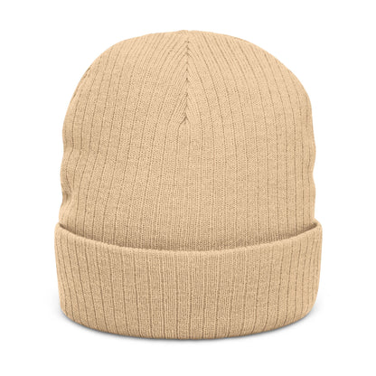 Embroidered Ribbed Beanie — MW Logo Knit Hat