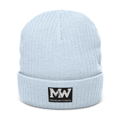 Embroidered Ribbed Beanie — MW Logo Knit Hat
