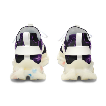 WOMEN'S Mesh Sneakers â€” Purple Lightning Graphic "Greatness Begins In The Mind"