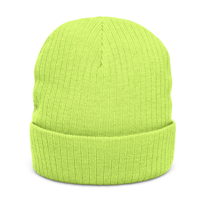 Embroidered Ribbed Beanie — MW Logo Knit Hat