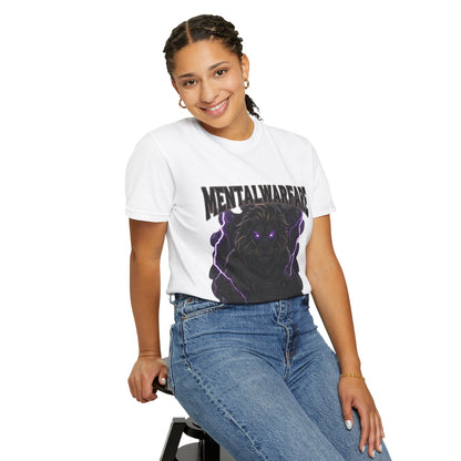Mental Warfare T-Shirt — Lion Graphic with “The Battlefield Is In Your Mind. Conquer It.” Back
