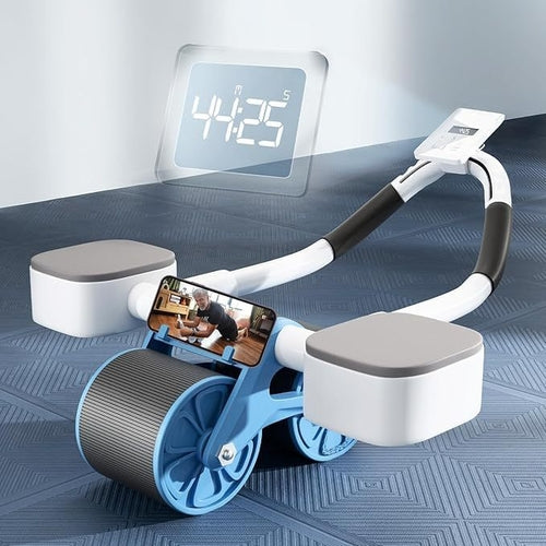 Automatic Rebound Ab Roller with Timer and Phone Holder