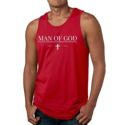 Mens Fitness Tank Top Graphic T-shirt Man of God Print