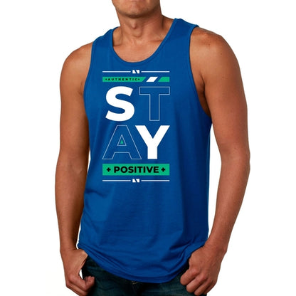 Mens Fitness Tank Top Graphic T-shirt (Stay Positive)Lets