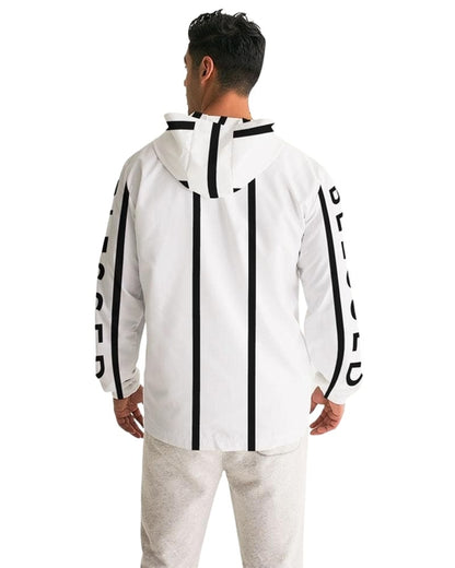 Mens Hooded Windbreaker - Blessed Water-Resistant (White)