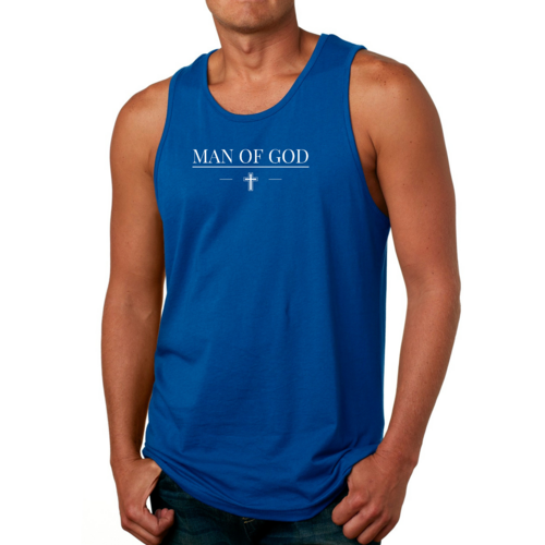 Mens Fitness Tank Top Graphic T-shirt Man of God Print