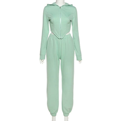 Casual Workout Sporty Two Piece Set for Women Long Sleeve