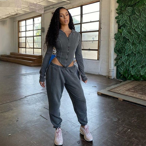 Casual Workout Sporty Two Piece Set for Women Long Sleeve